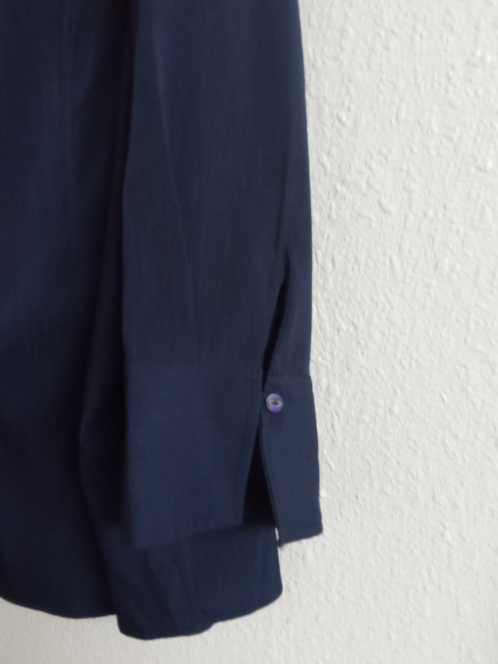 CATO Plus Size Navy Button Up Long Sleeve Taylored Blouse
